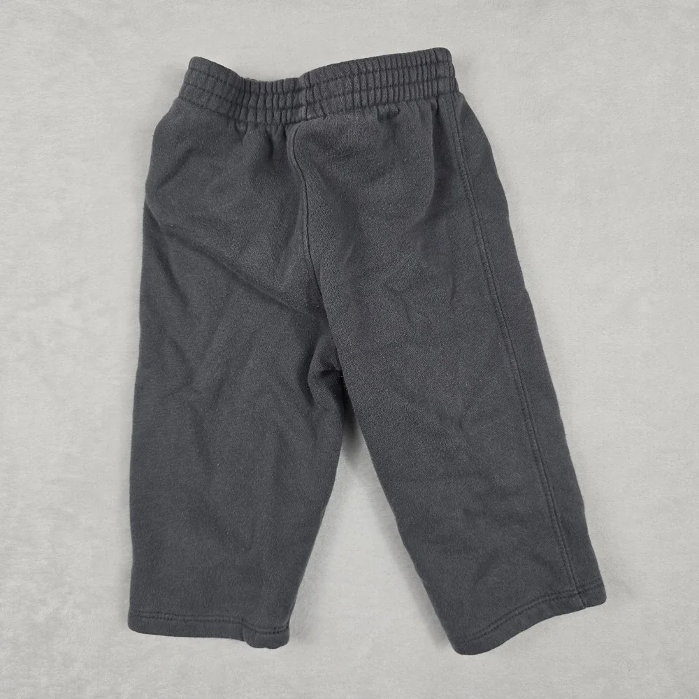 Jordan Boys Charcoal Gray Fleece Sweatpants Orange Jumpman Logo 12M Basketball